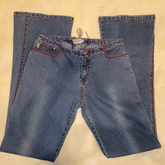 Max Studio Jeans 6 Dark Blue Wash with Red Stitching - Picture 3 of 8